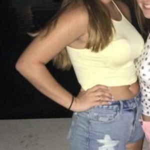 Yellow forever 21 crop top